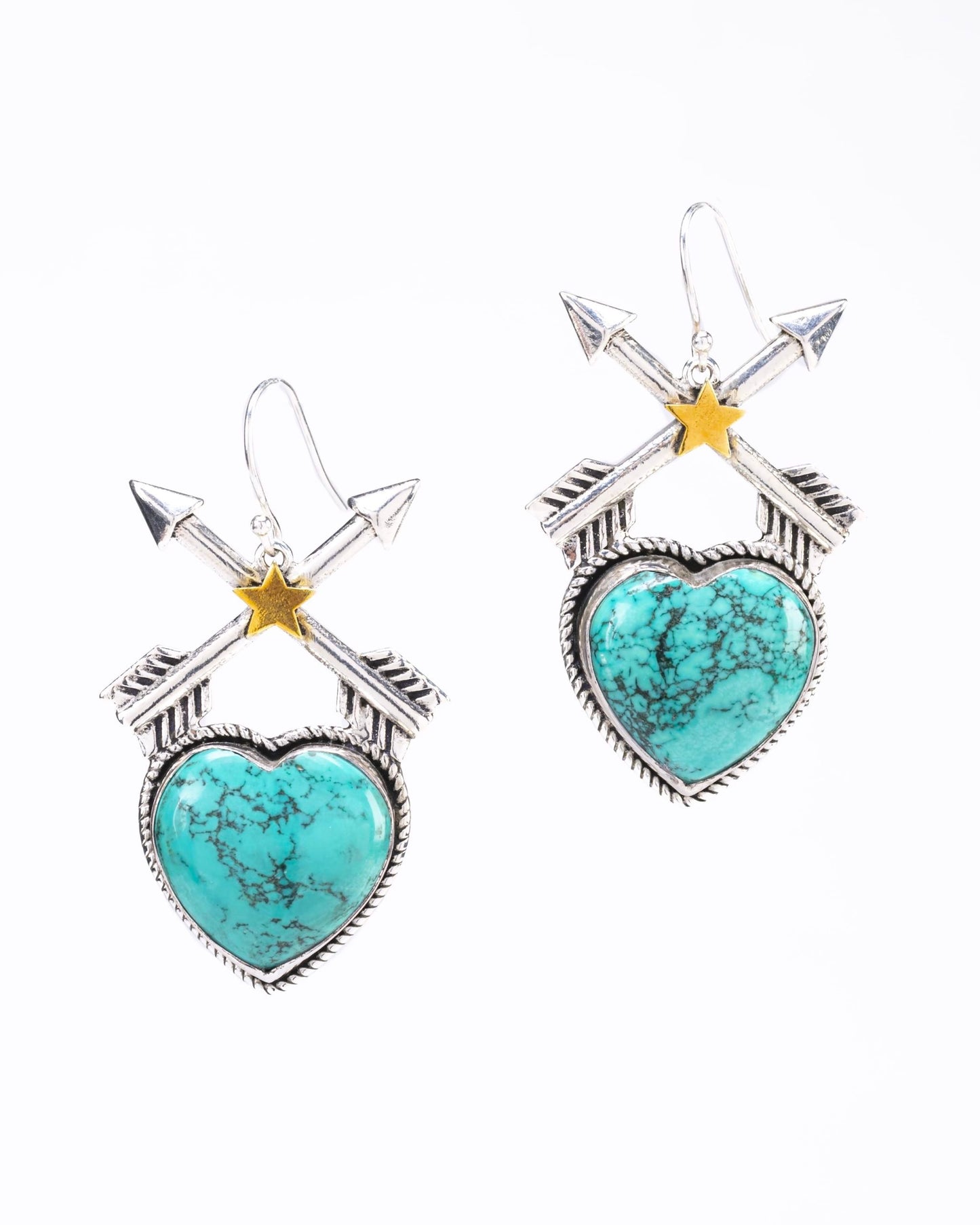 Cross My Heart Turquoise Earrings