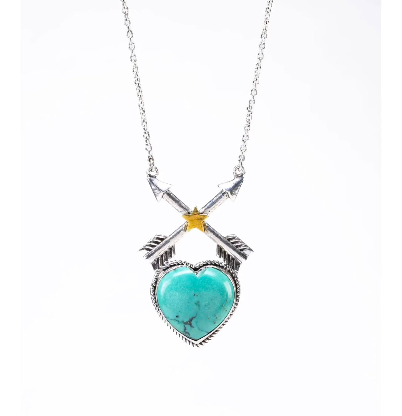 Cross My Heart Turquoise Pendant