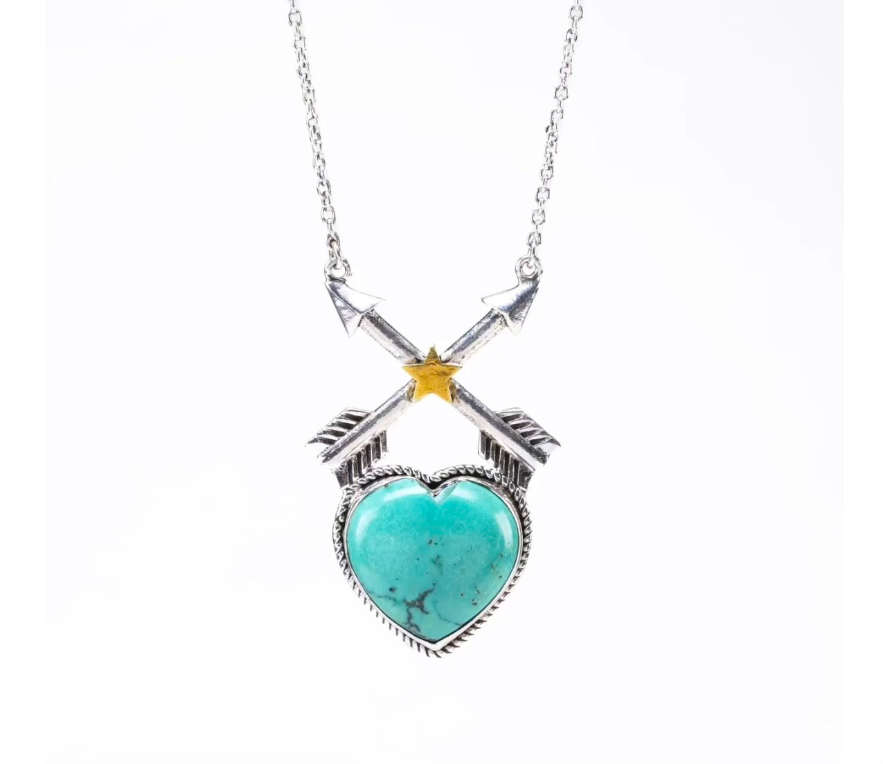 Cross My Heart Turquoise Pendant